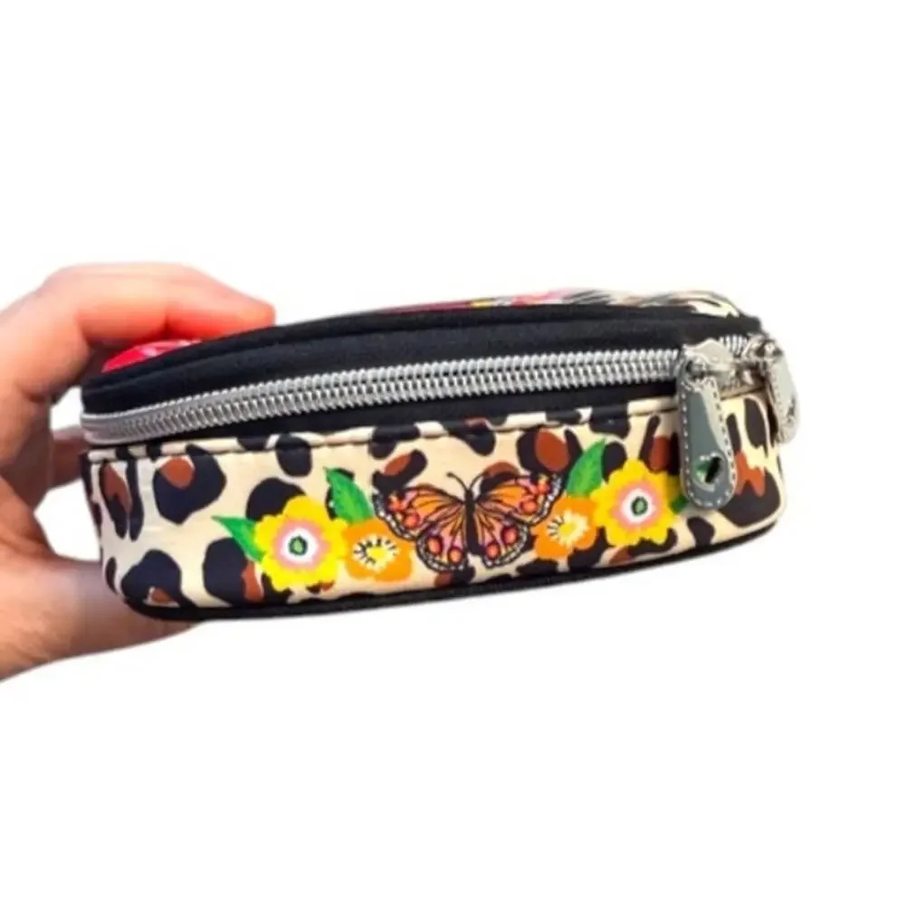 Brighton Garden Spots Jewelry Case Leopard Floral Travel Organizer NWOT